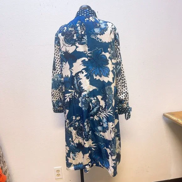 NWT Chico's Blue & White Reversible Cardigan/Duster Size 3 (XL) - Picture 6 of 11